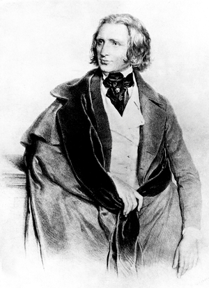Franz Liszt (1811-1886) hungarian pianist and composer here in the 1840