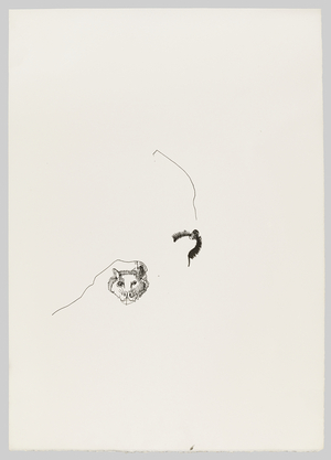 Drawing for Naked Man with Rat (llll), c.1977 (ink on paper)