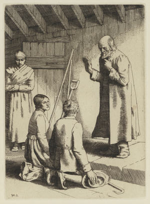 Bunyan's Pilgrim's Progress: Marriage of Mercy and Matthew (etching)