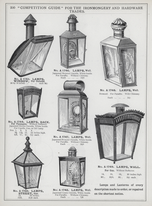Page of catalogue for the Ironmongery and Hardware Trades, c 1895 (litho)