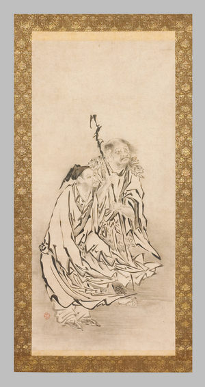 Two Sennin, 16th-17th century (w/c and ink on paper mounted on
silk, ivory)