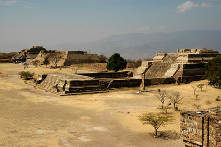 Mexico, Oaxaca, Monte Alban (orig. 200 Bcentury), Edifice N from North Platform