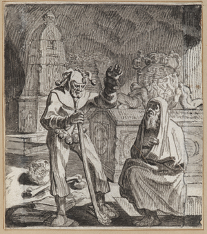 The Fortune-Telling Fool, 1660-86 (brush and Indian ink on paper)