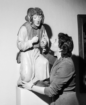 Shepherd kneeling