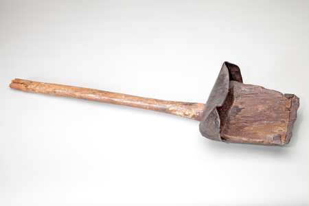 Ditcher's Shovel, 1850-1900 (wood, leather and wrought iron)