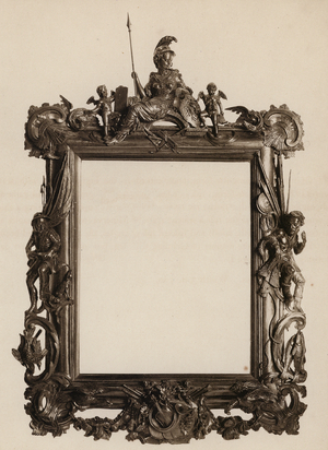 An Old English Mirror Frame (b/w photo)