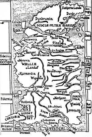 A map of 13th-century Britain by Matthew Paris. Matthew Paris (1200-1259) a Benedictine monk, English chronicler, artist and cartographer, 13th century