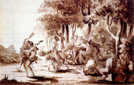 Bacchanal or bacchii cortege, 1808, watercolour by Count Fyodor Tolstoy (1783  1873). Russian artist who served as Vice-President of the Imperial Academy of Arts for forty years (18281868)