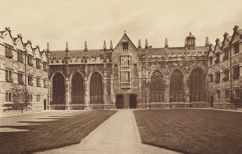 Oxford: University College, The Hall and Chapel, 1639 (b/w photo)