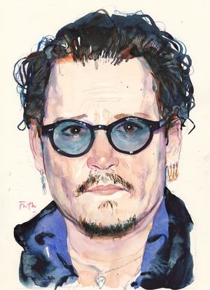 Johnny Depp (watercolour)
