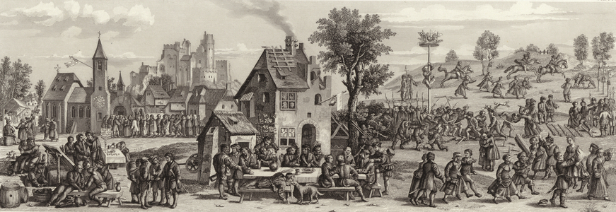 Village fair, 1535. Illustration for Bilder-Atlas (engraving)