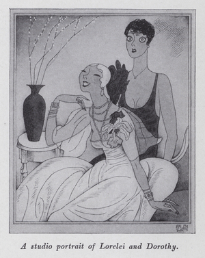 Illustration for "But Gentlemen Marry Brunettes" by Anita Loos (litho)