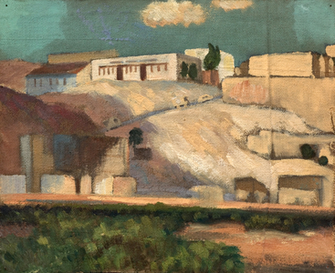 Scuola Benito Mussolini, Tobruk, Libya, 1947 (oil on canvas)