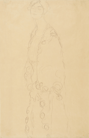 Standing Woman (Dora Breisach), 1918 (pencil on simile Japan paper)