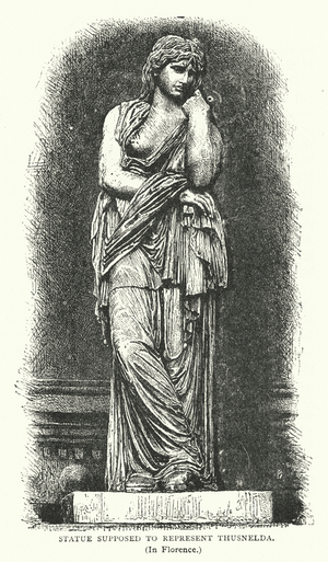 Statue supposed to represent Thusnelda (engraving)