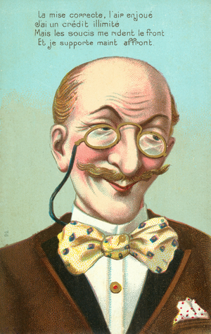 Wealth over looks (chromolitho)