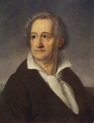 Johann Wolfgang von Goethe (1749-1832), German poet, novelist and playwright (colour litho)