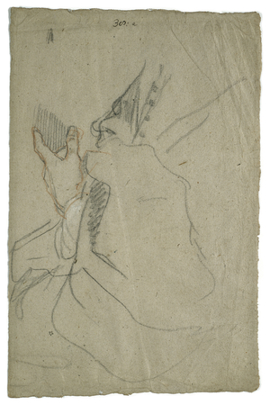 Drapery and Hand, c.1650 (pencil on paper)