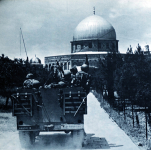 Israeli troops seize Temple Mount, the Dome of the Rock and Al-Aqsa Mosque, in Jerusalem, during the Six Day War 1967