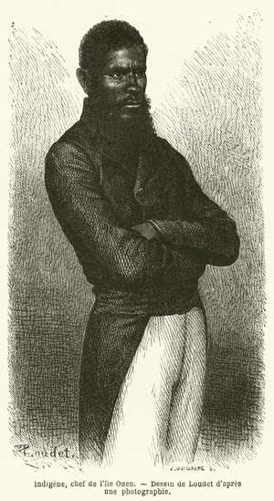 Indigene, chef de l'ile Ouen (engraving)
