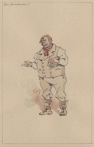 The Brickmaker, c.1920s (pen & ink with w/c on paper)