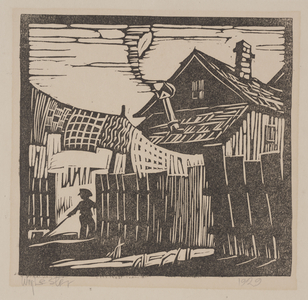 Wash Day, 1929 (woodcut)