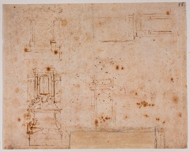 Studies of tomb monuments for the New Sacristy, 1520 (drawing)