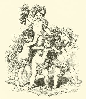 Champagne, allegorical figures (engraving)