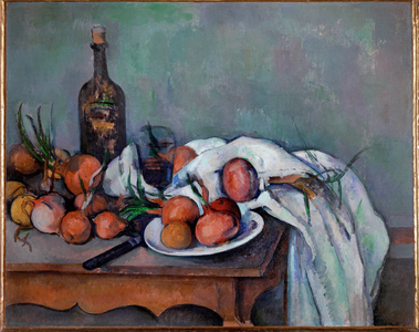 Still-life with onions (oil on canvas)