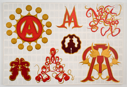 The Scarlet Letter VI, 1993 (oil and acrylic on book pages mounted on canvas)