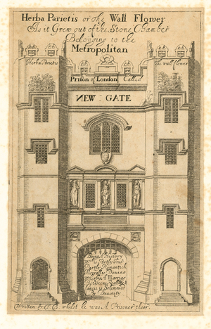 The earliest known view of Newgate (engraving)