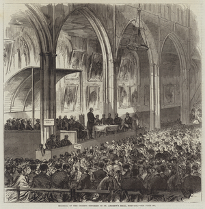 Meeting of the Church Congress in St Andrew's Hall, Norwich (engraving)