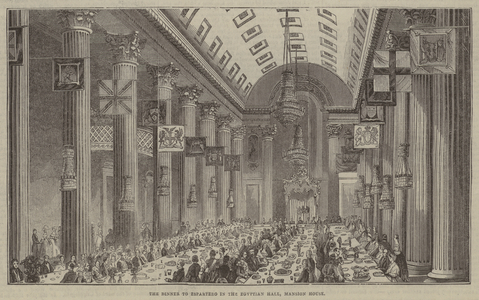 The Dinner to Espartero in the Egyptian Hall, Mansion House (engraving)