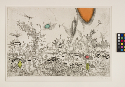 Triumph of the Stones, 1955 (etching, soft-ground etching and engraving with stenciled color)