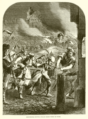 The people driving Foulon from Vitry to Paris (engraving)