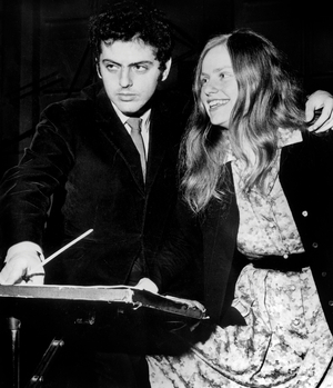 Cellist Jacqueline Dupre and Symphony Orchestra Director Daniel Barenboim About To Marry April 19, 1967 (b/w photo)