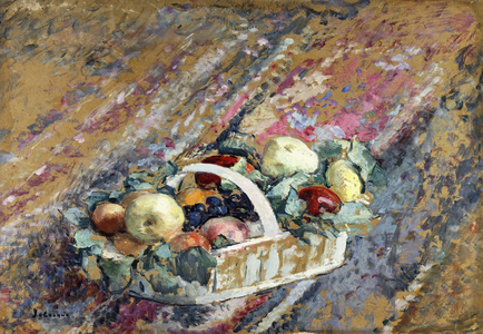 Still Life with a Basket of Fruit; Nature Morte au Panier de Fruits,  (oil on cardboard)