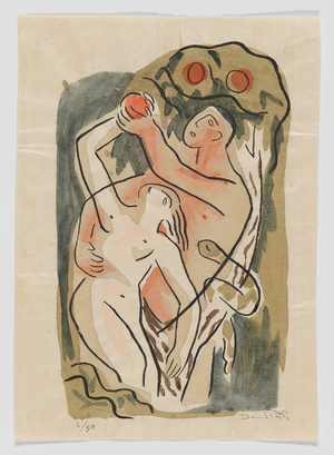 Adam and Eve, from the Genesis series, 1934 (stencil print with watercolor)