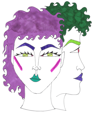 The Faces (felt tip pen on paper)