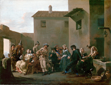 Dance at the Trattoria … (oil on canvas)