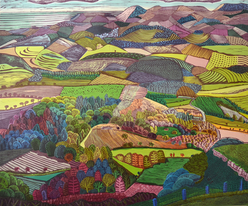 The Land of Nodd, 2019 (oil/linocut/hand-coloured)