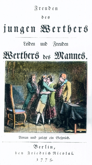 Cover of the first edition of the parody of The Sorrows of Young Werther