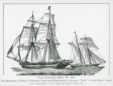 Full-Rigged Brig of 1843 (litho)