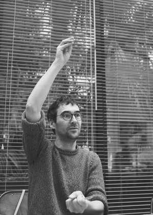Portrait of Quentin Garel (b/w photo, February 27, 2020)