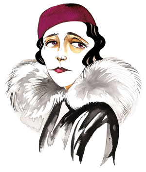 Germaine Tailleferre, French composer, pianist, and member of Les Six, (1892 - 1983) caricature