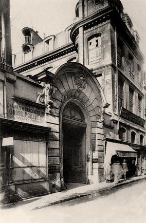 Hotel de Montmort, Rue du Temple (b/w photo)