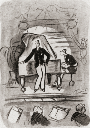 Cabaret in Montparnasse, Paris, France in the 1920's, after the drawing by Trent from the book Back to Montparnasse by Sisley Huddleston, pub.1931
