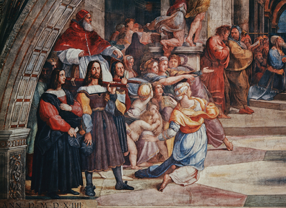 Detail of Expulsion of Helidorus from the Temple by Raphael in the Vatican., 1971 (photo)