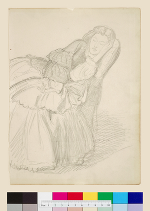 Study of Ruth Herbert asleep, c. 1858-1859 (pencil)