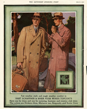 Hart Schaffner and Marx Magazine, advert, USA, 1920s